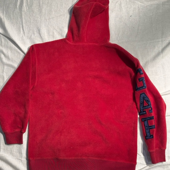 GAP Red Hoodie Youth XL/Women Small Soft Fleece Hoodie Pullover Retro Sweatshirt - Picture 14 of 14